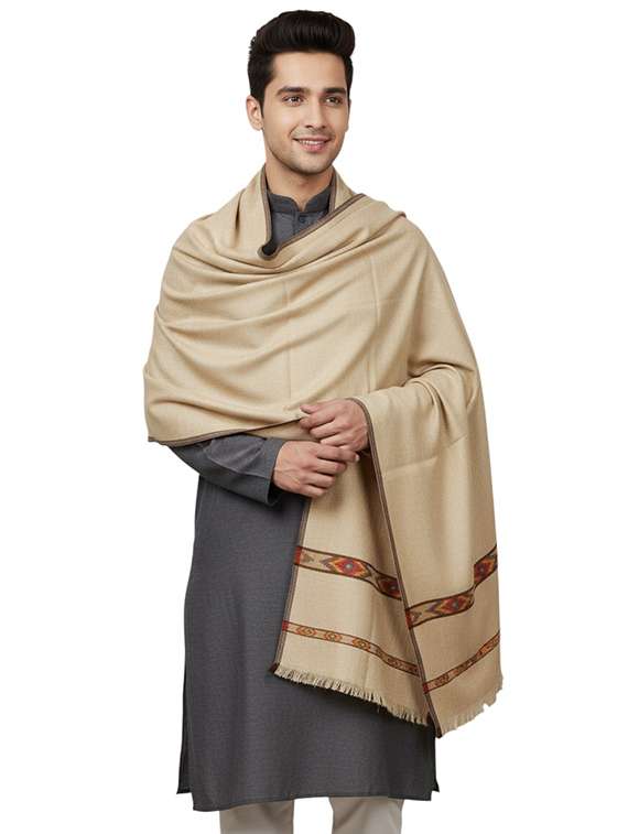men solid pashmina shawl - 22224527 -  Standard Image - 3