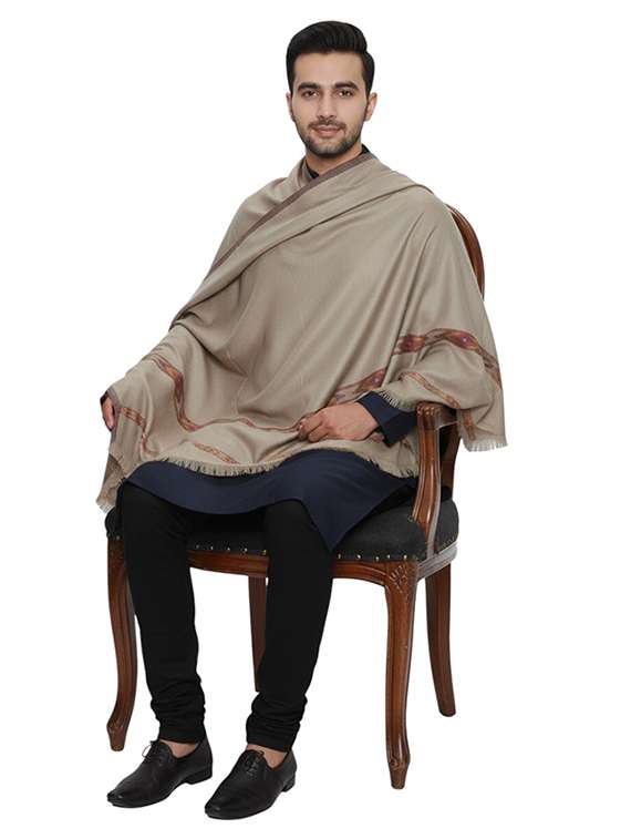 men solid pashmina shawl