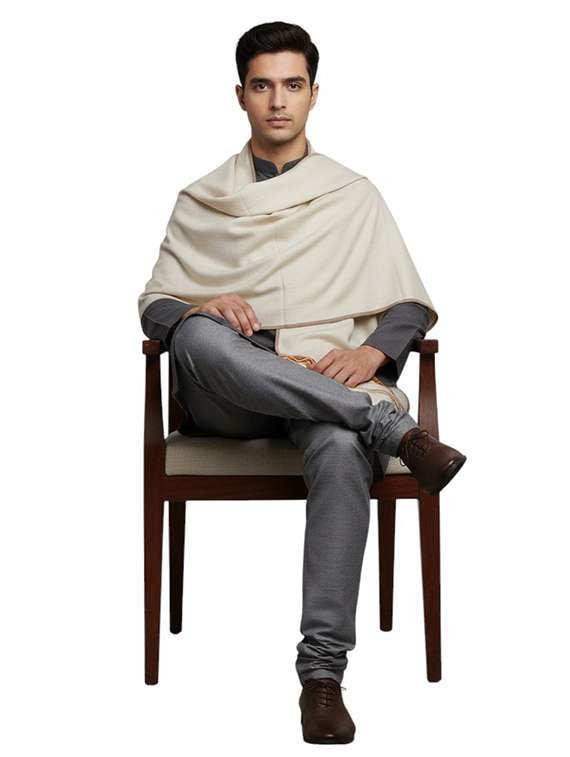 men solid pashmina shawl