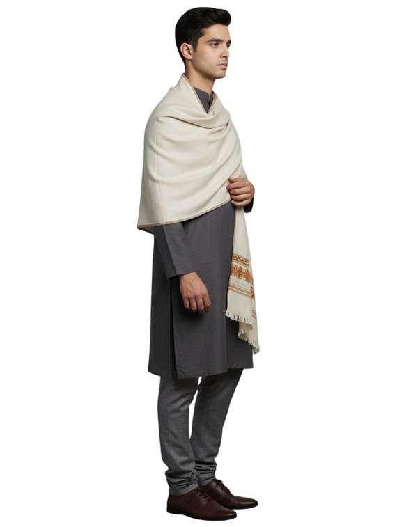 men solid pashmina shawl - 22224531 -  Standard Image - 3