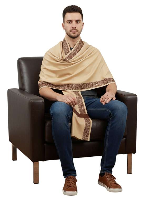 men solid pashmina shawl