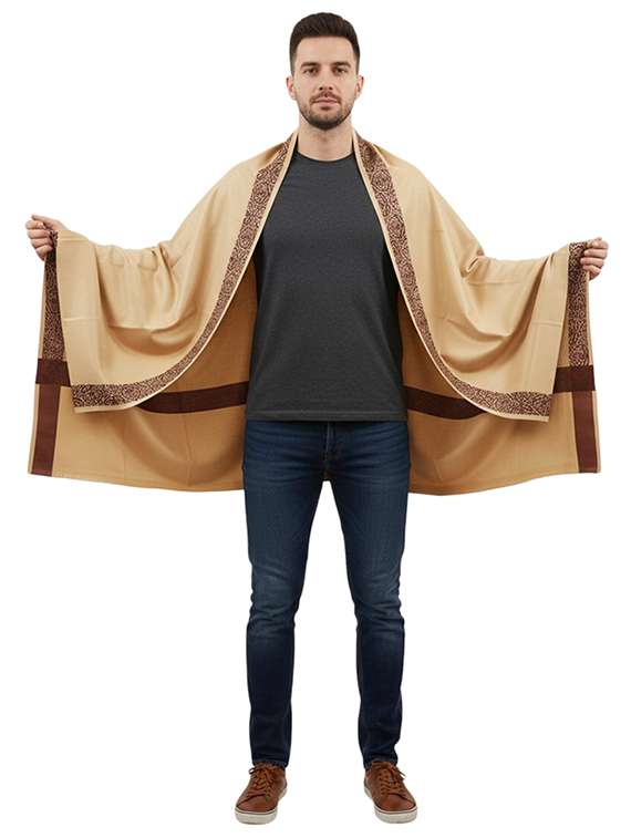 men solid pashmina shawl - 22224532 -  Standard Image - 3