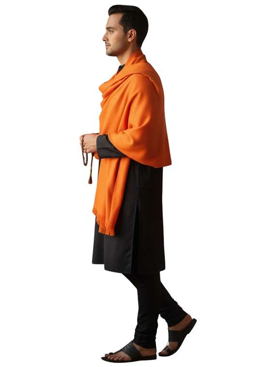 men solid pashmina shawl - 22224534 -  Standard Image - 3