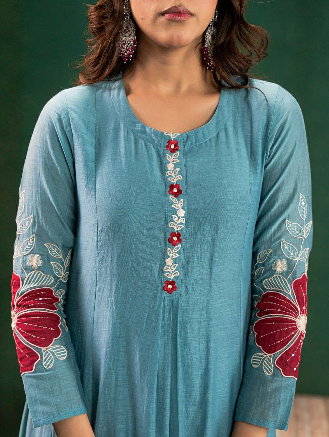 women floral long sleeve kurta pant with dupatta set - 22224539 -  Standard Image - 5