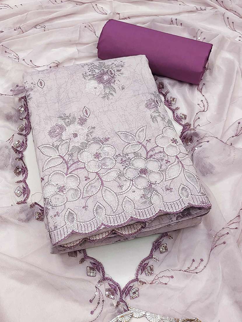 women floral embroidered unstitched suit set