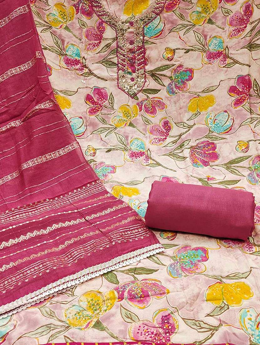 women floral embroidered unstitched suit set - 22224668 -  Standard Image - 3