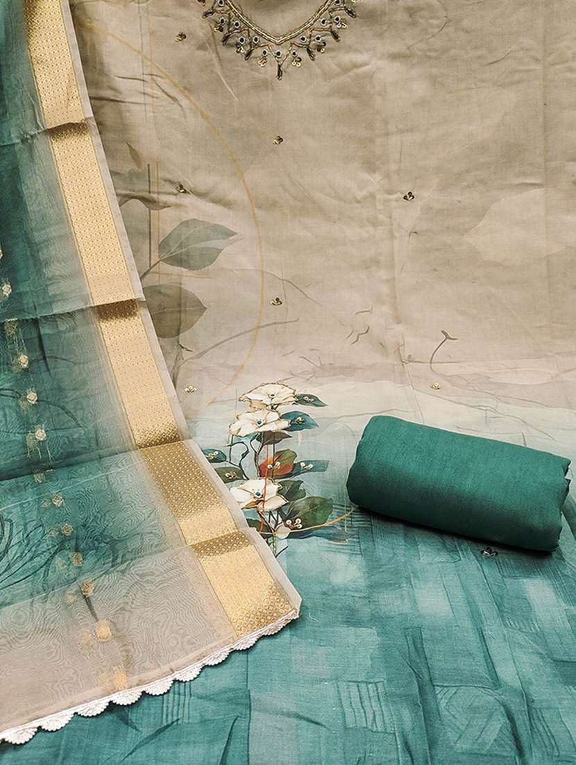 women floral embellished unstitched suit set - 22224676 -  Standard Image - 3