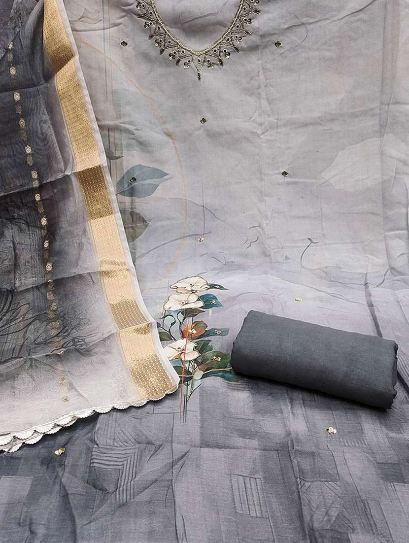 women floral embellished unstitched suit set - 22224677 -  Standard Image - 3