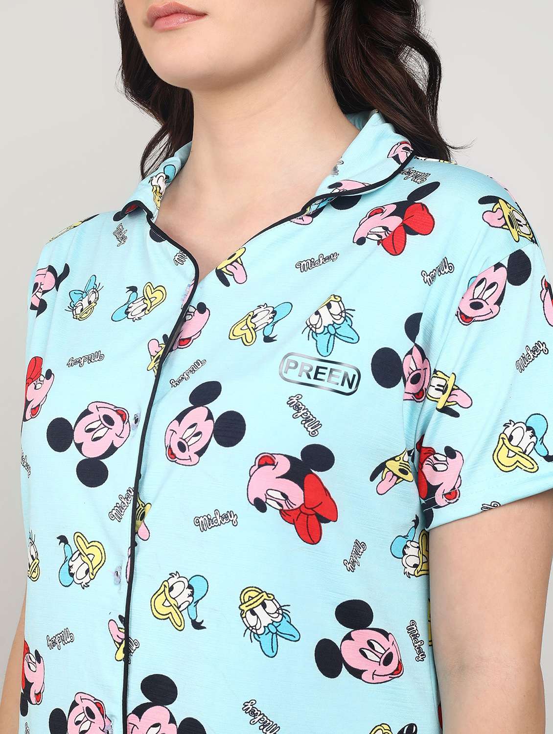 women printed nightwear pyjama set - 22224684 -  Standard Image - 3