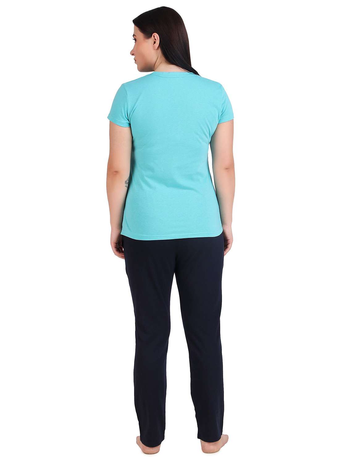 women solid nightwear pyjama set - 22224685 -  Standard Image - 3