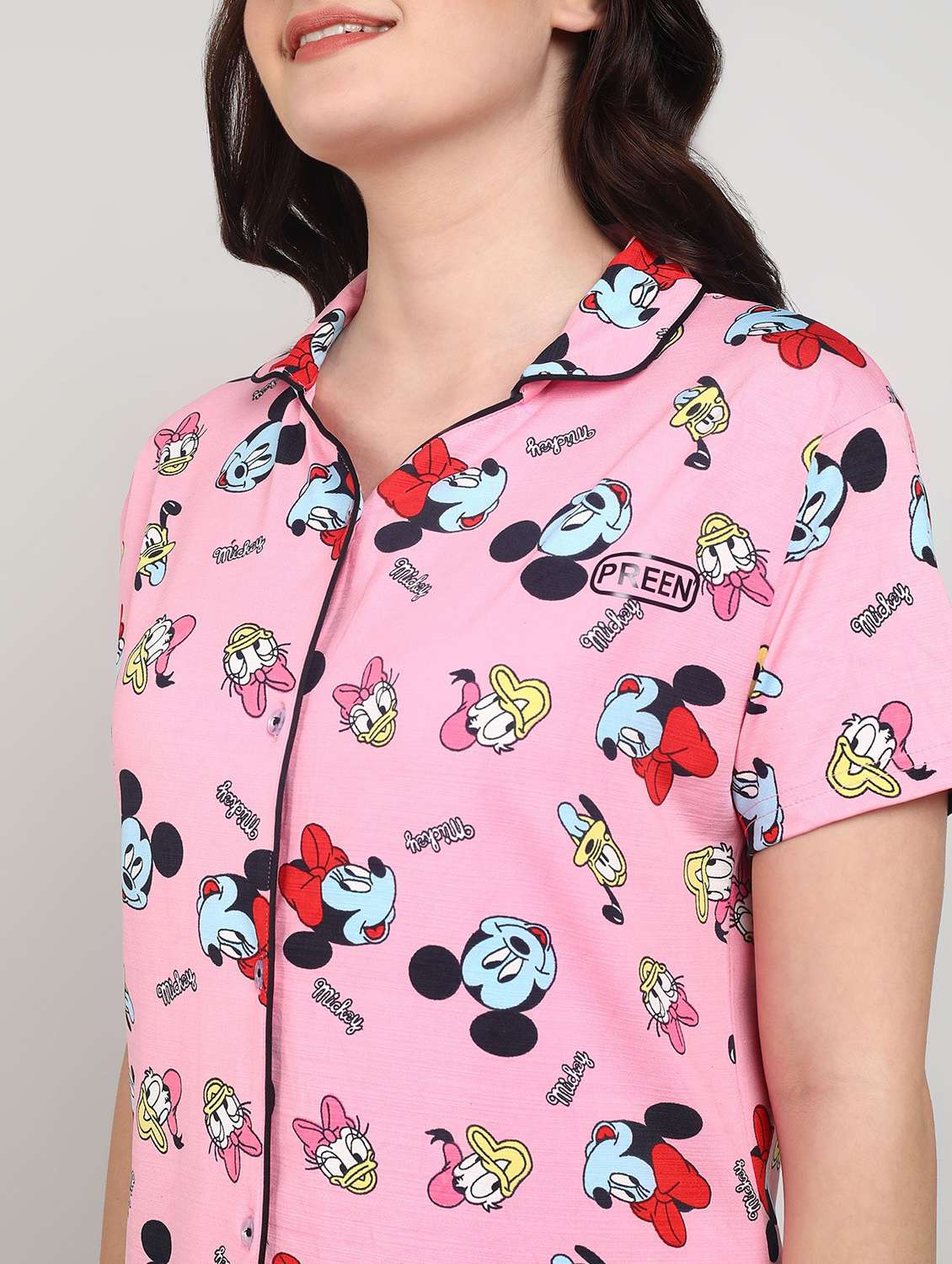 women printed nightwear pyjama set - 22224686 -  Standard Image - 3