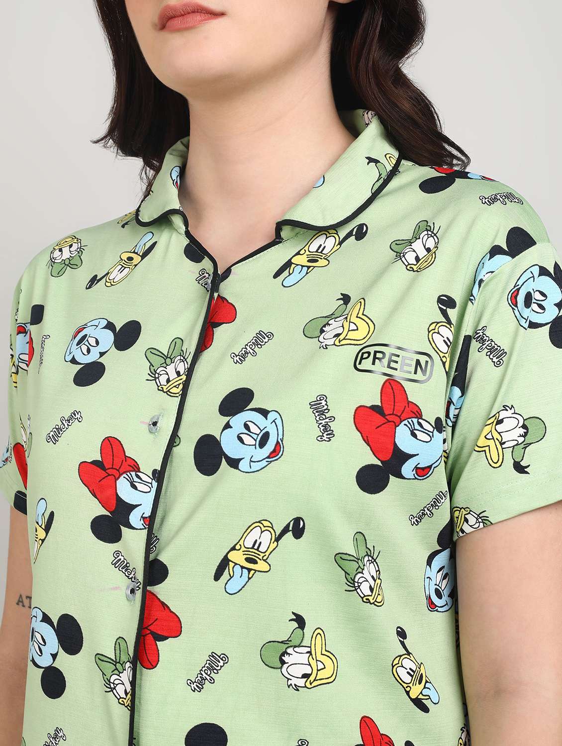 women printed nightwear pyjama set - 22224687 -  Standard Image - 3