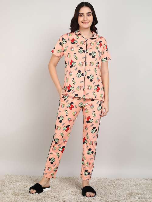 women printed nightwear pyjama set - 22224688 -  Standard Image - 0