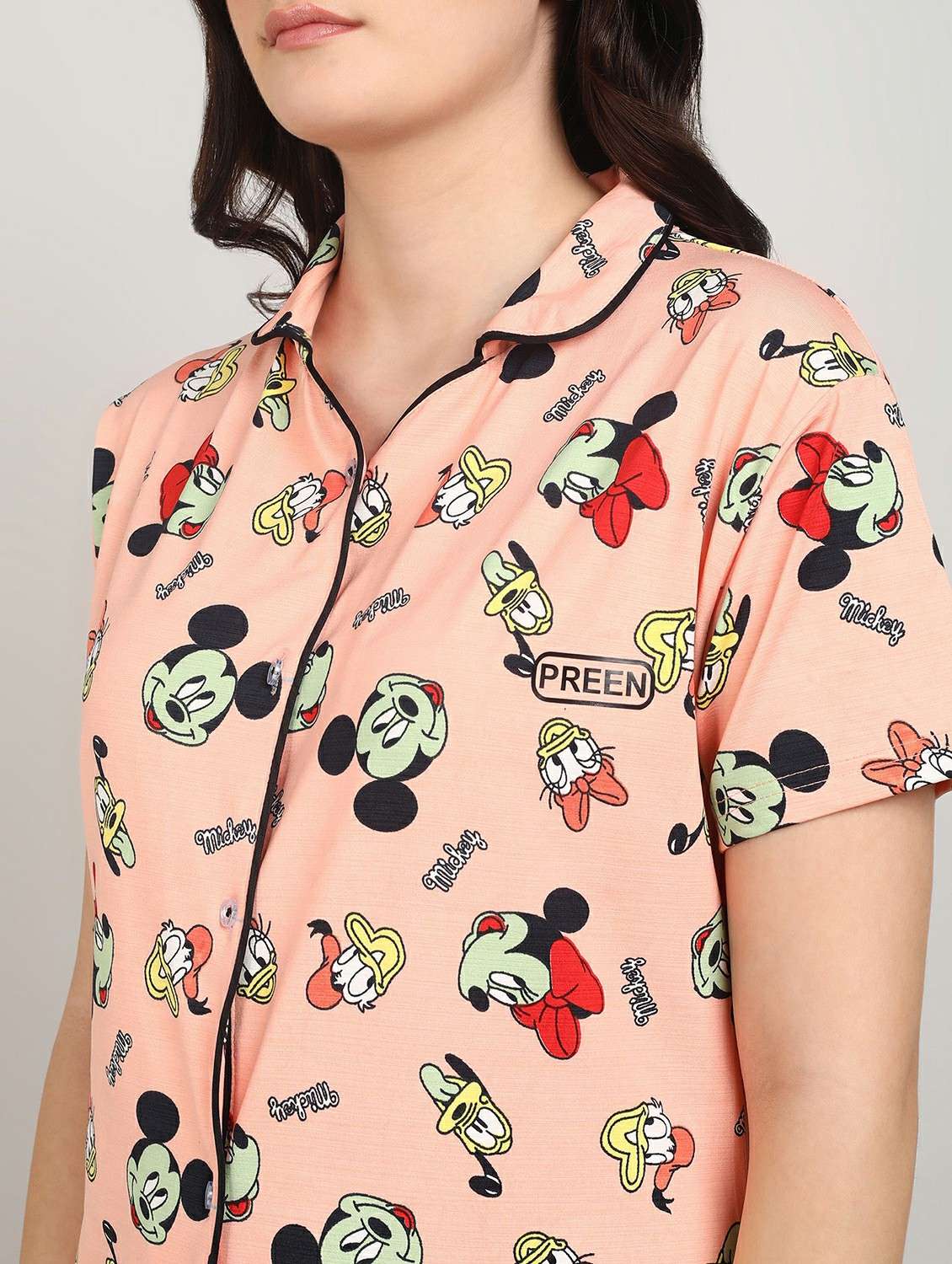 women printed nightwear pyjama set - 22224688 -  Standard Image - 3