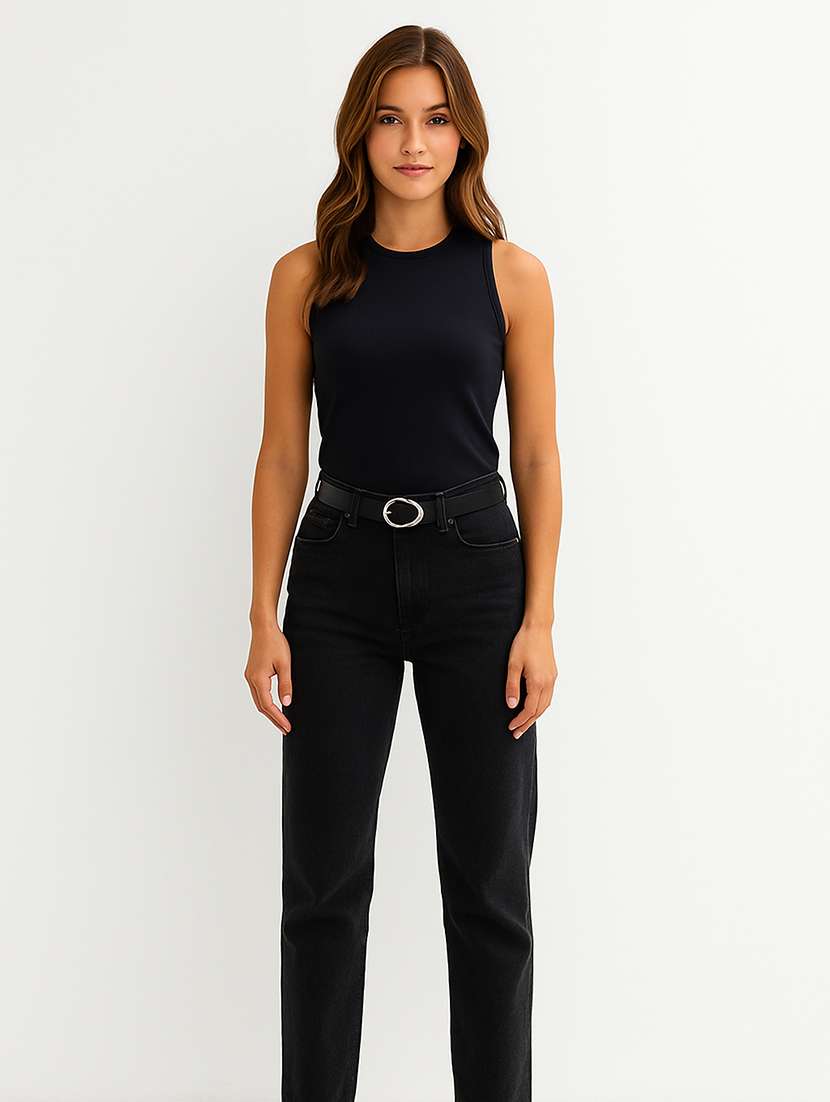 women solid round neck sleeveless tank top - 22224715 -  Standard Image - 3