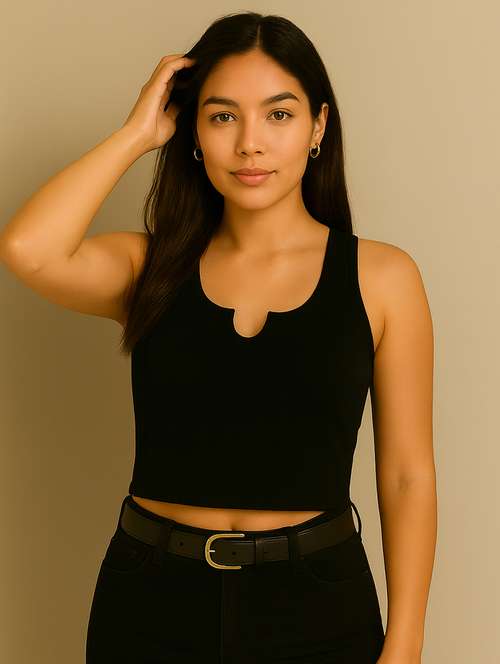 women solid sleeveless tank top - 22224718 -  Standard Image - 0