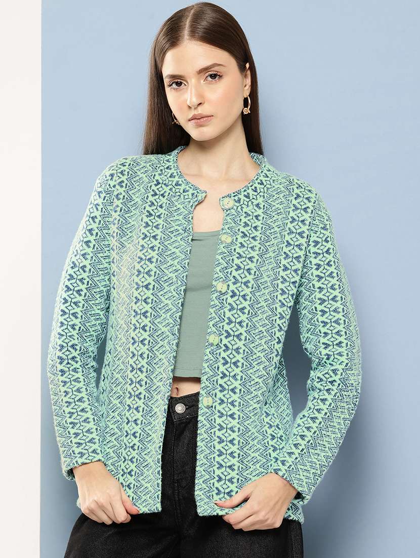 women self designed long sleeve cardigan