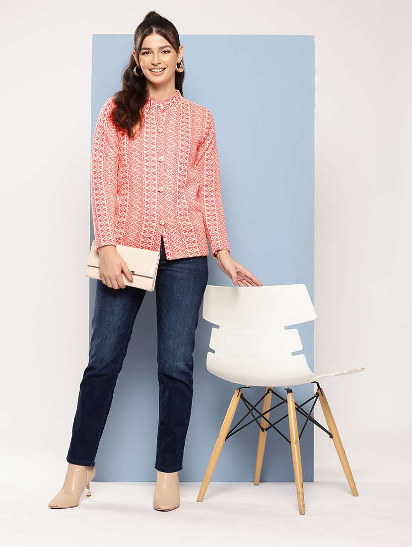 women self designed long sleeve cardigan - 22224752 -  Standard Image - 3