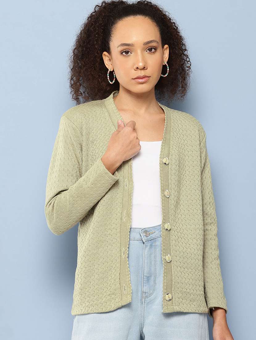 women self designed long sleeve cardigan