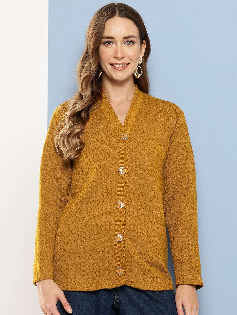 women self designed long sleeve cardigan