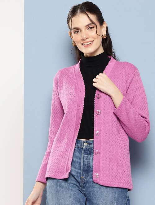 women self designed long sleeve cardigan - 22224762 -  Standard Image - 0