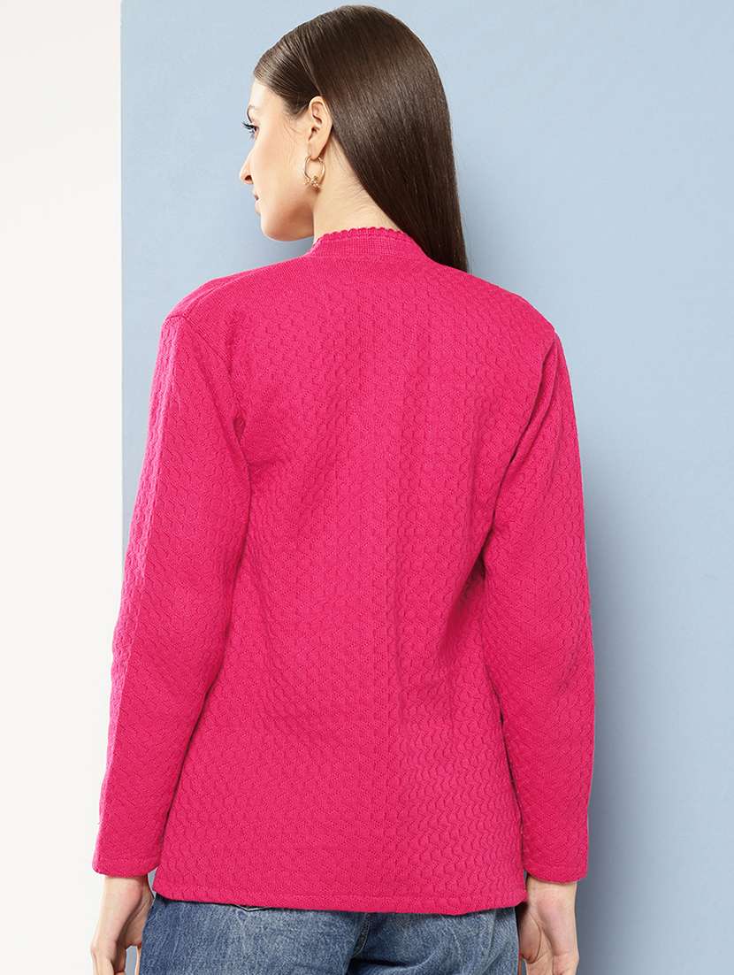 women self designed long sleeve cardigan - 22224764 -  Standard Image - 3