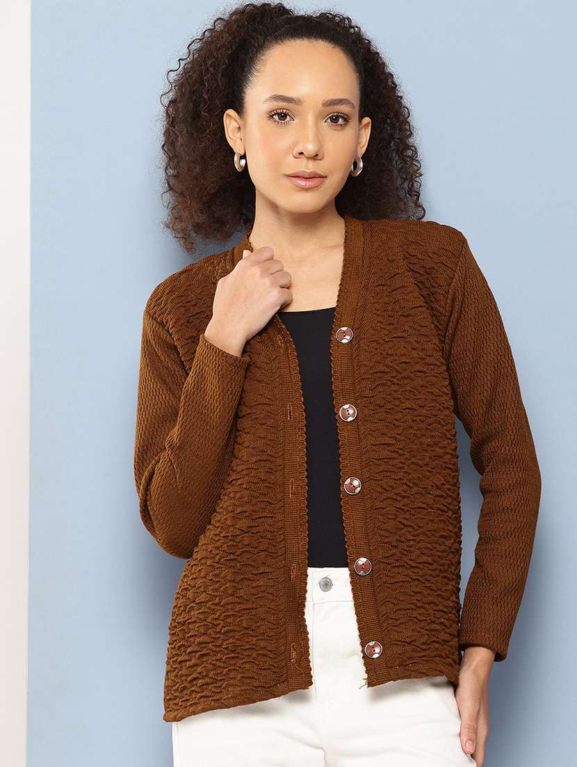 women self designed long sleeve cardigan