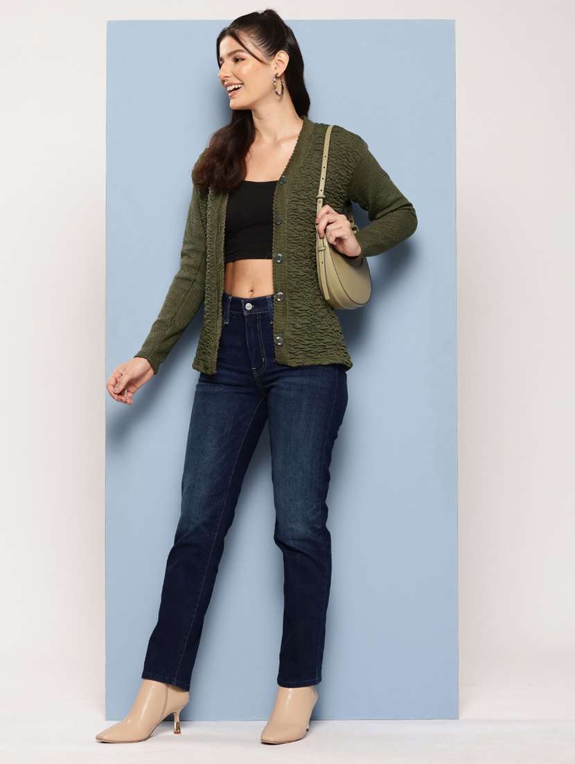 women self designed long sleeve cardigan - 22224768 -  Standard Image - 3