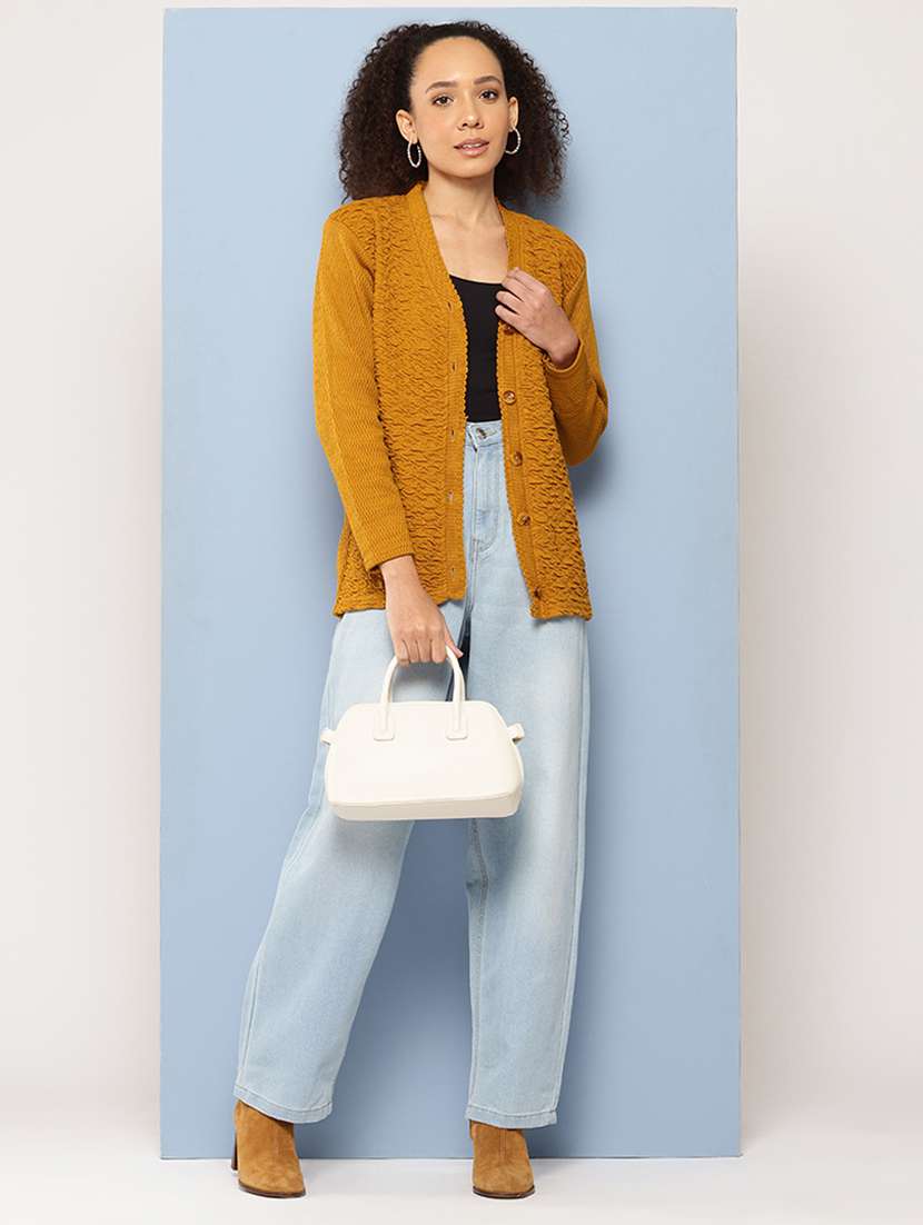 women self designed long sleeve cardigan - 22224769 -  Standard Image - 3