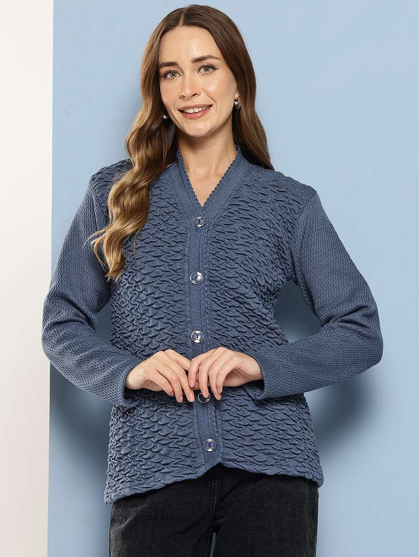 women self designed long sleeve cardigan