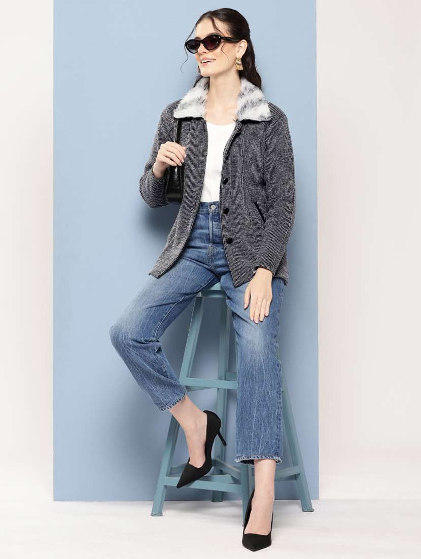 women self designed long sleeve cardigan - 22224781 -  Standard Image - 3