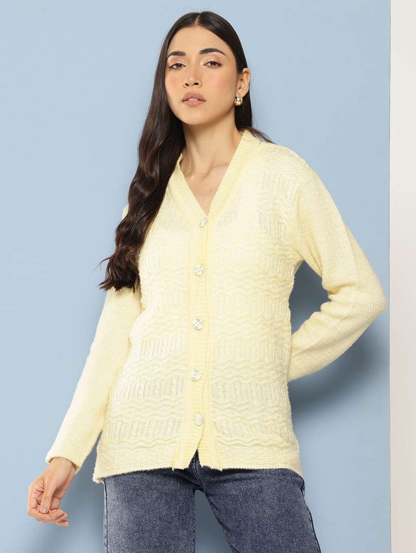 women self designed long sleeve cardigan