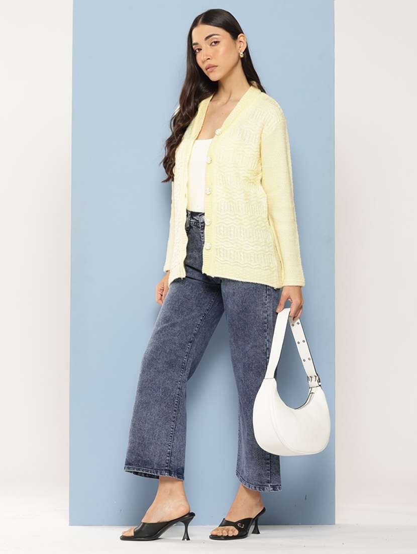 women self designed long sleeve cardigan - 22224784 -  Standard Image - 3