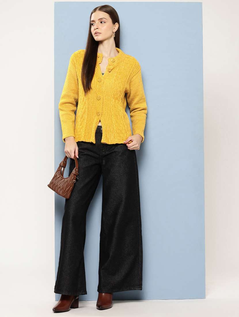 women self designed long sleeve cardigan - 22224789 -  Standard Image - 3