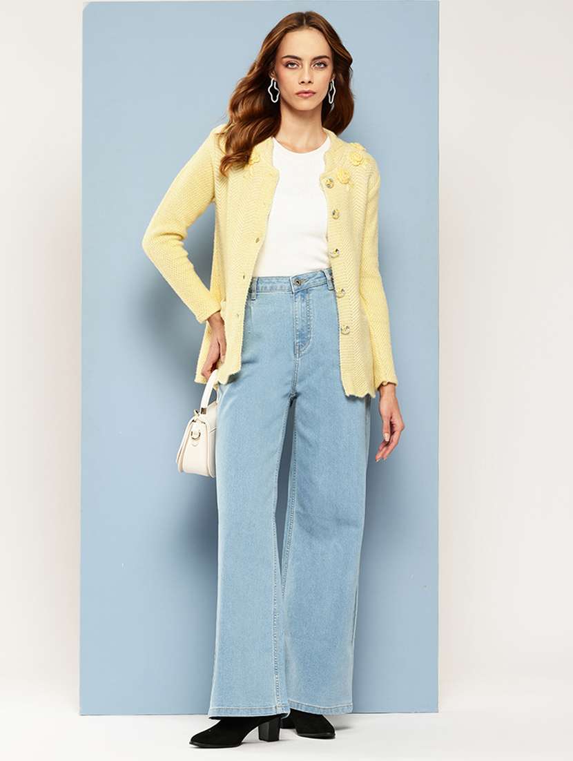 women self designed long sleeve cardigan - 22224799 -  Standard Image - 3