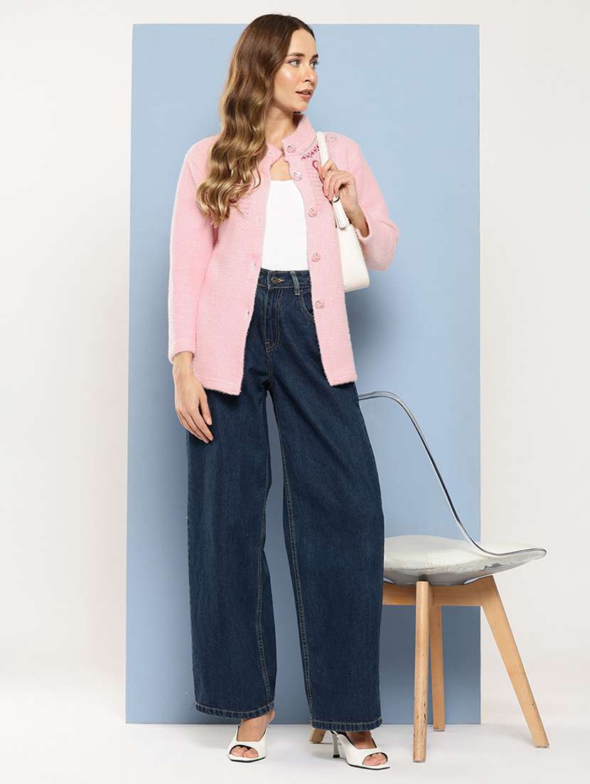 women self designed long sleeve cardigan - 22224806 -  Standard Image - 3