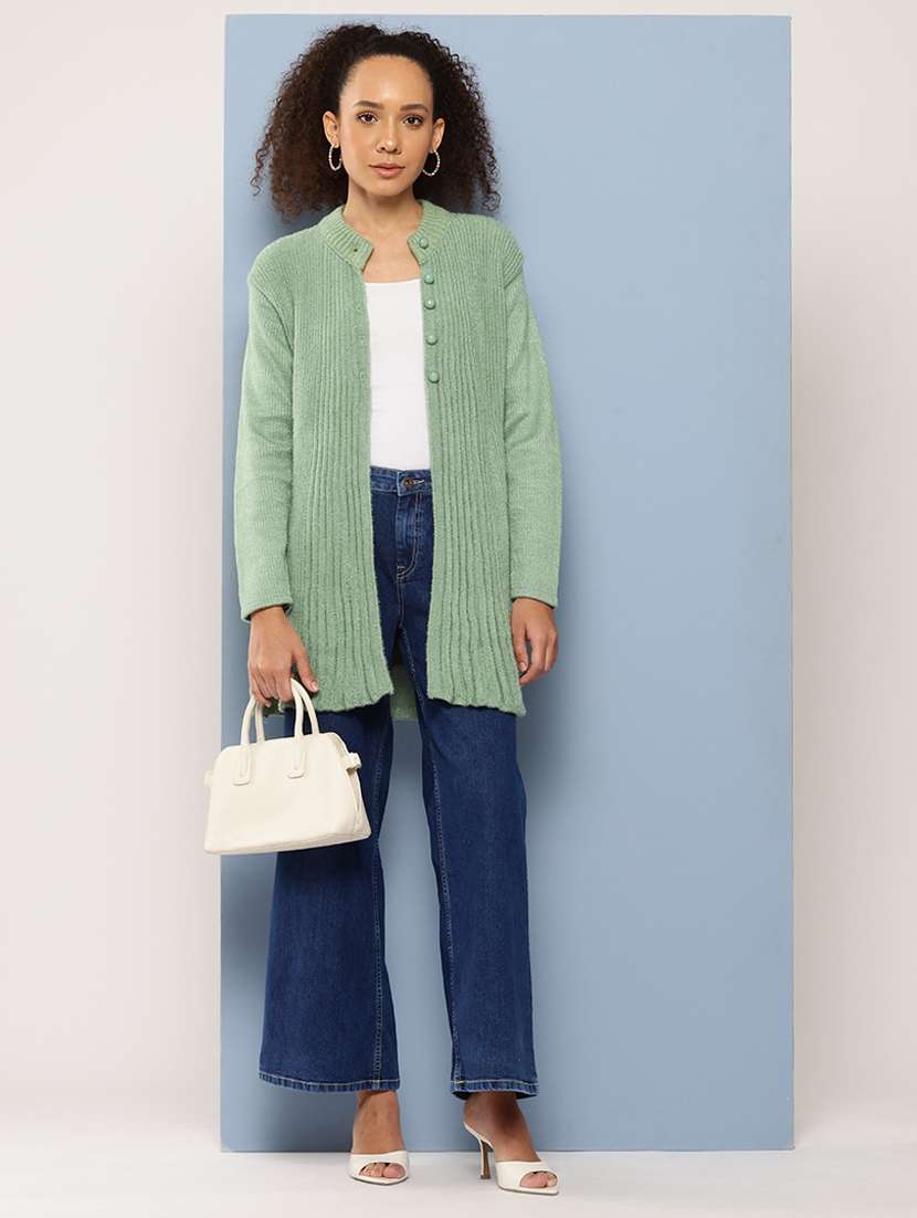 women self designed long sleeve cardigan - 22224820 -  Standard Image - 3