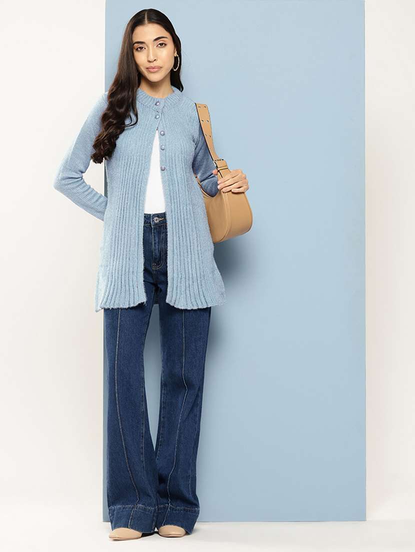women self designed long sleeve cardigan - 22224821 -  Standard Image - 3