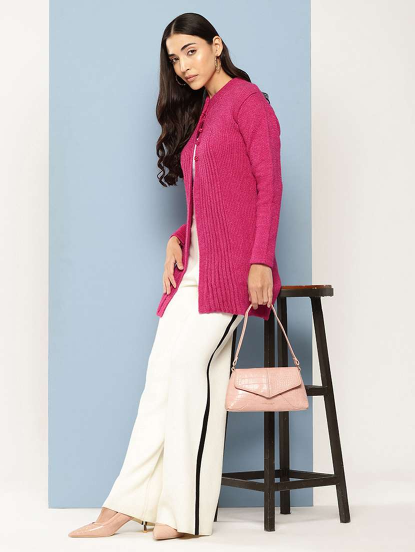 women self designed long sleeve cardigan - 22224823 -  Standard Image - 3