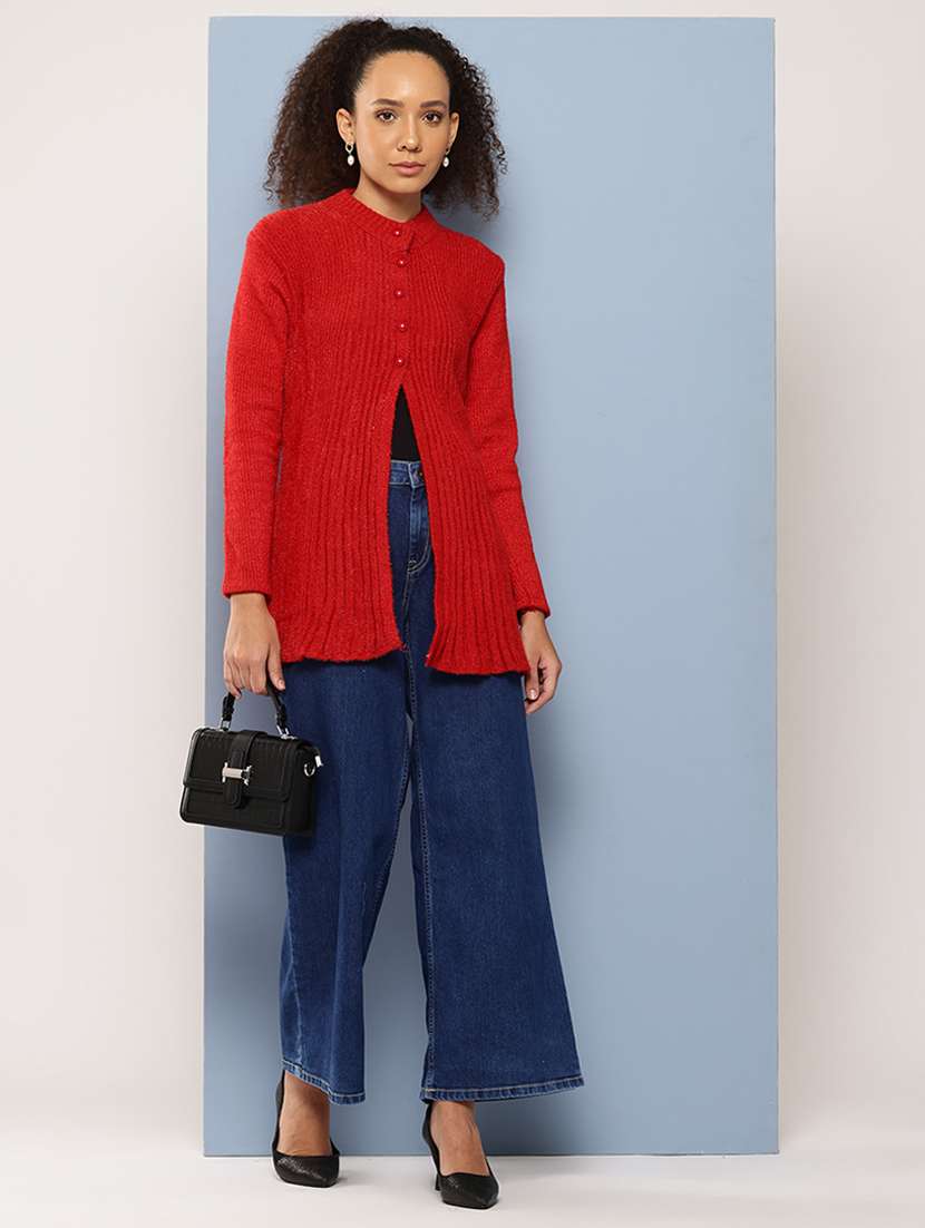 women self designed long sleeve cardigan - 22224824 -  Standard Image - 3