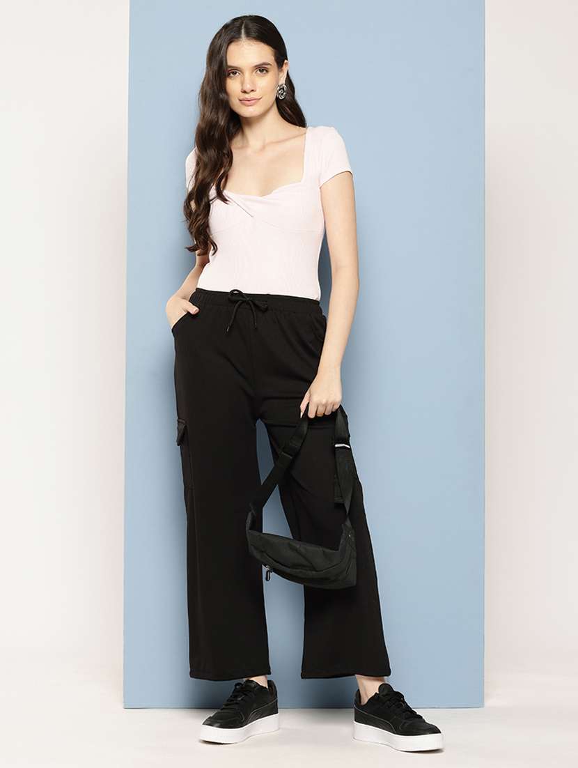 women solid mid rise straight trouser - 22224847 -  Standard Image - 3