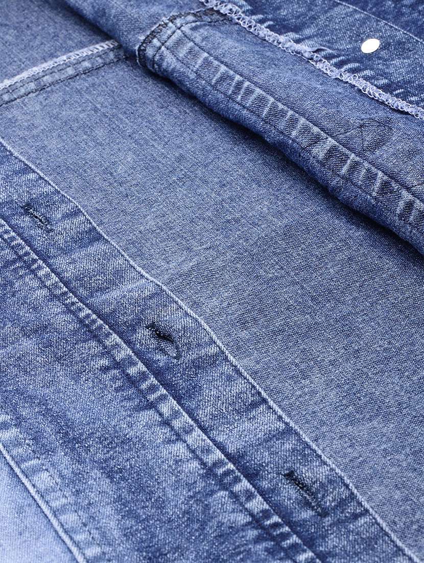 women patched work long sleeve denim jacket - 22224920 -  Standard Image - 3