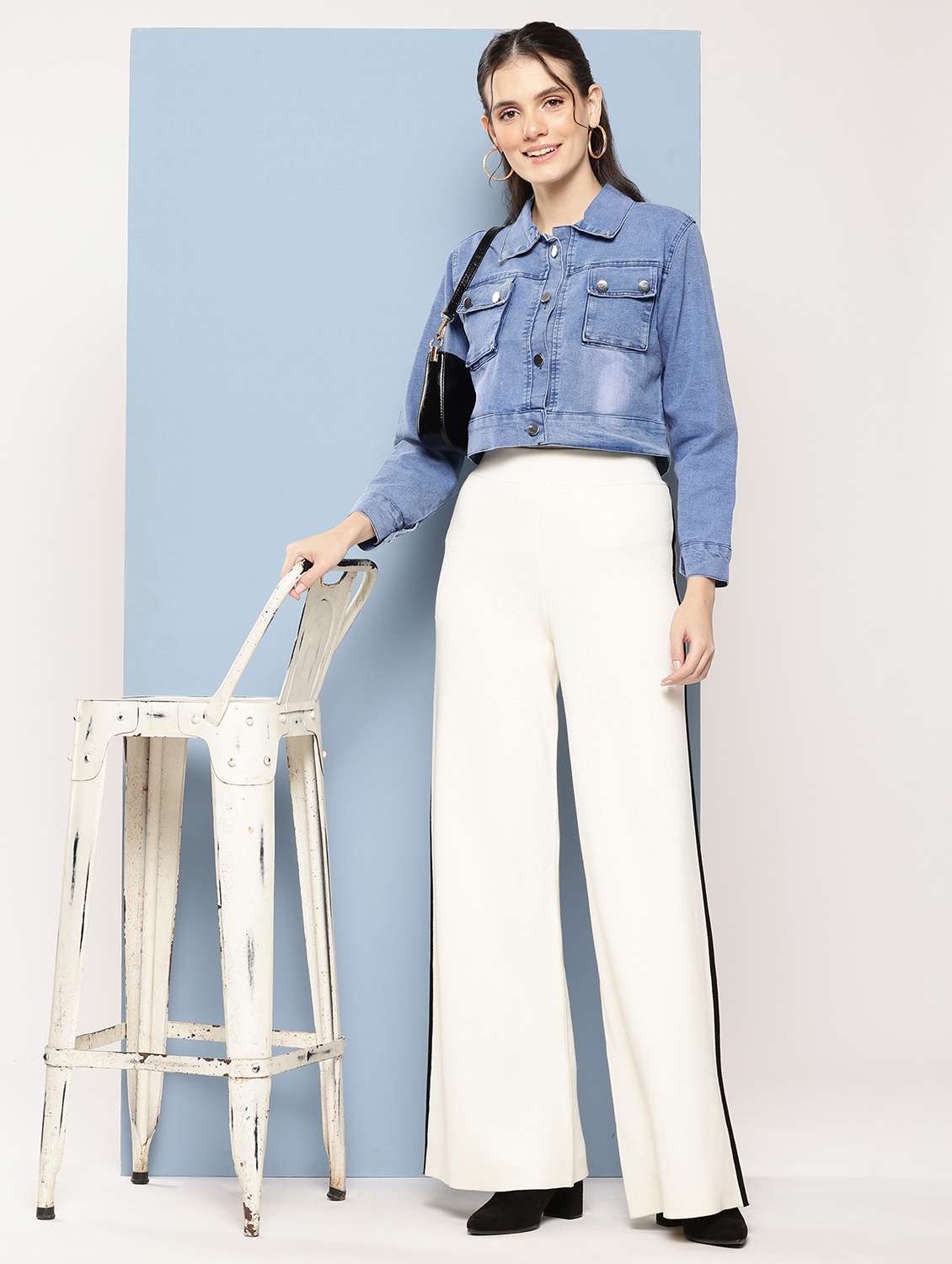 women solid long sleeve denim jacket - 22224931 -  Standard Image - 3