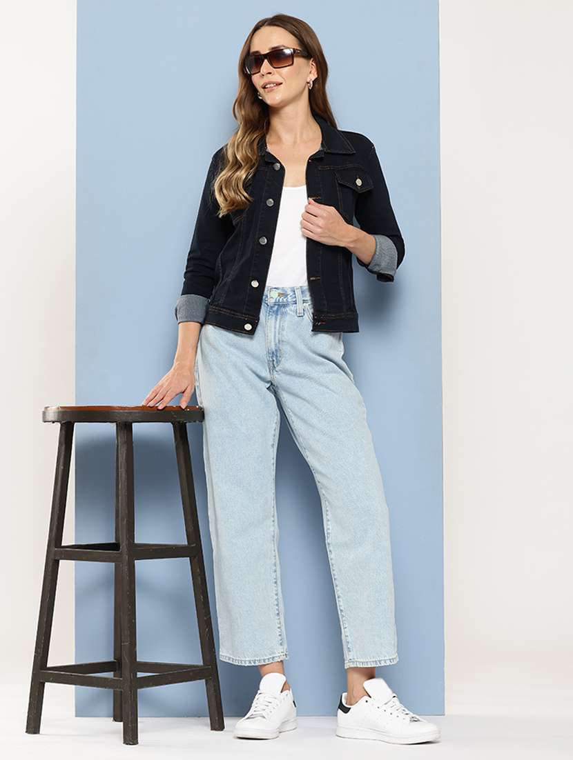 women solid long sleeve denim jacket - 22224939 -  Standard Image - 3