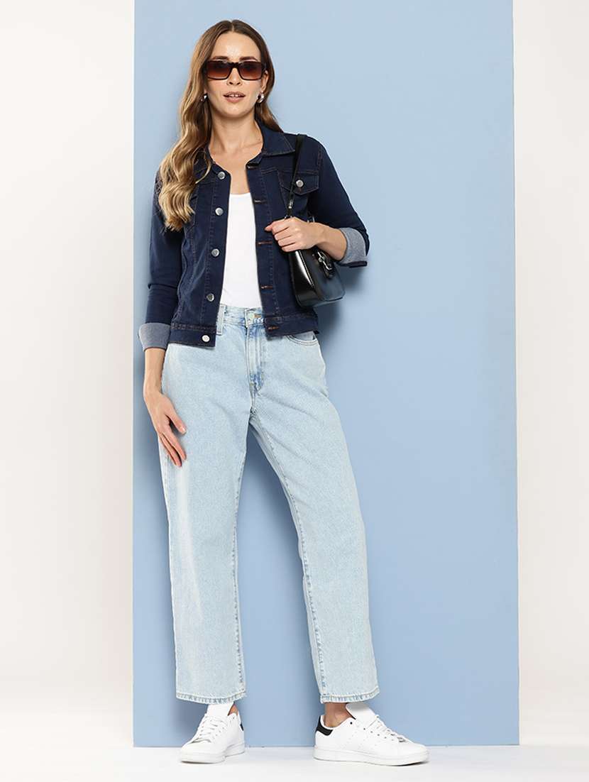 women solid long sleeve denim jacket - 22224941 -  Standard Image - 3