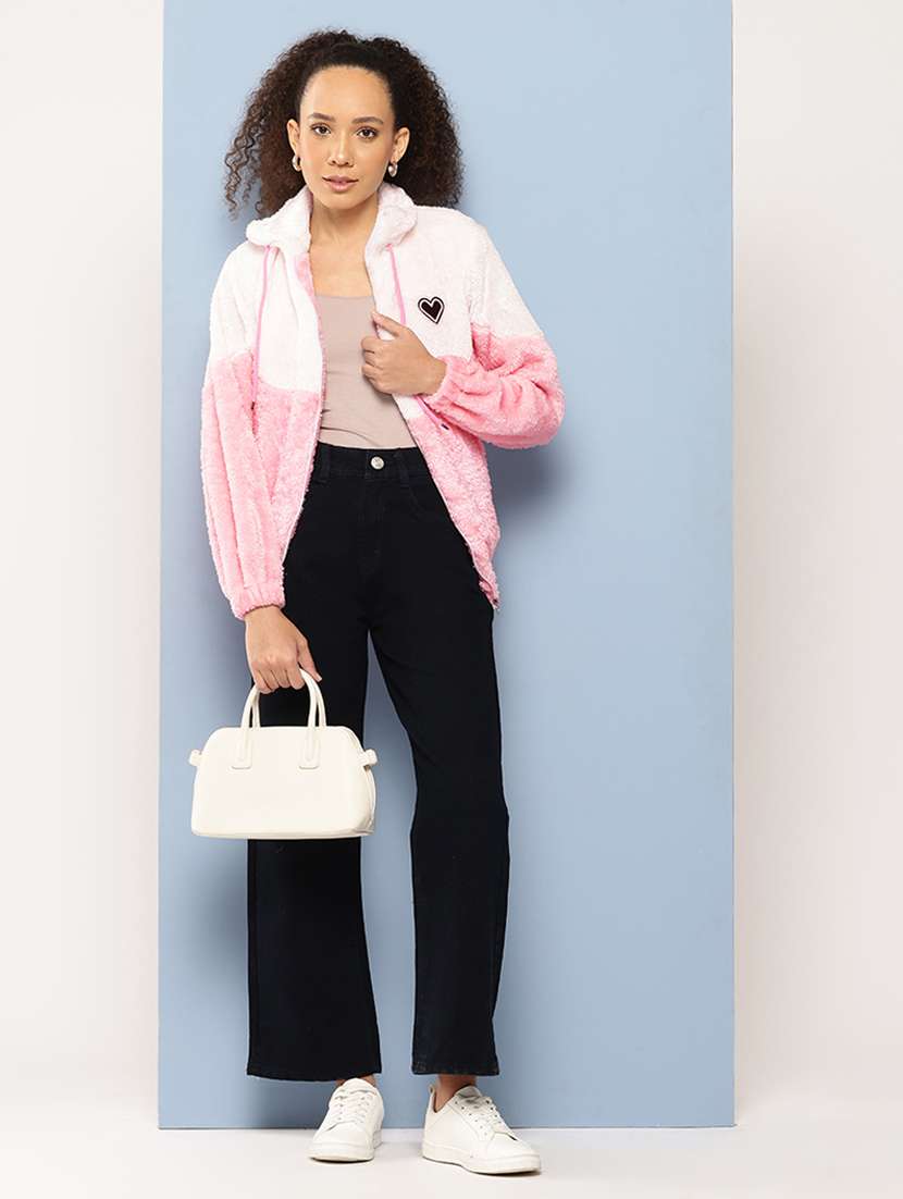 women color block long sleeve hooded jacket - 22224943 -  Standard Image - 3