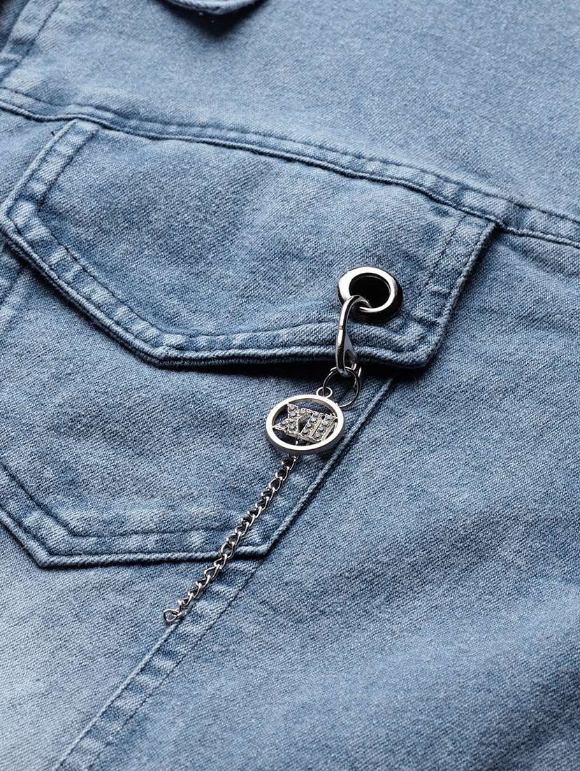 women solid long sleeve denim jacket - 22224944 -  Standard Image - 3