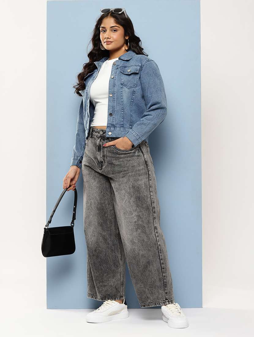 women solid long sleeve denim jacket - 22224947 -  Standard Image - 3