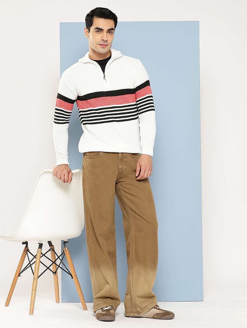 men striped long sleeve regular fit pullover  - 22224961 -  Standard Image - 3