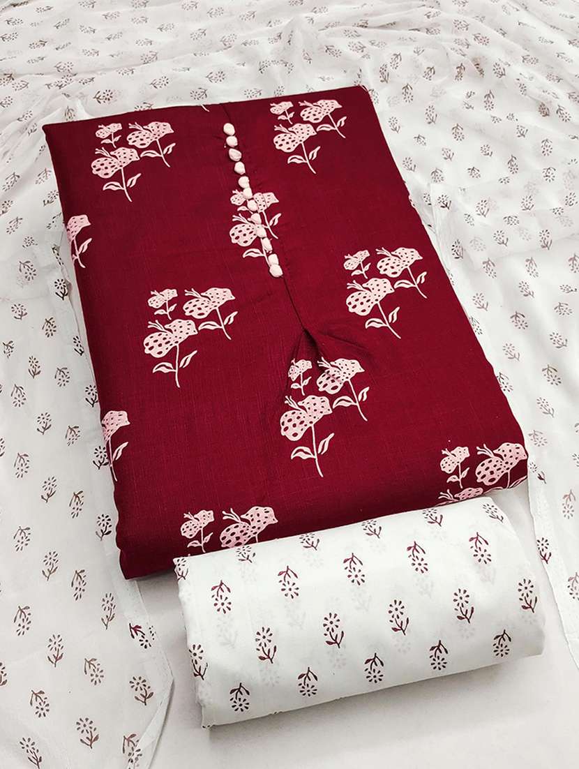 women floral printed unstitched suit set
